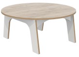 Keukenhof   babytafel rond  90 cm Wit, decor blad naar keuze  Tangara Groothandel voor Kinderopvang inrichtingen